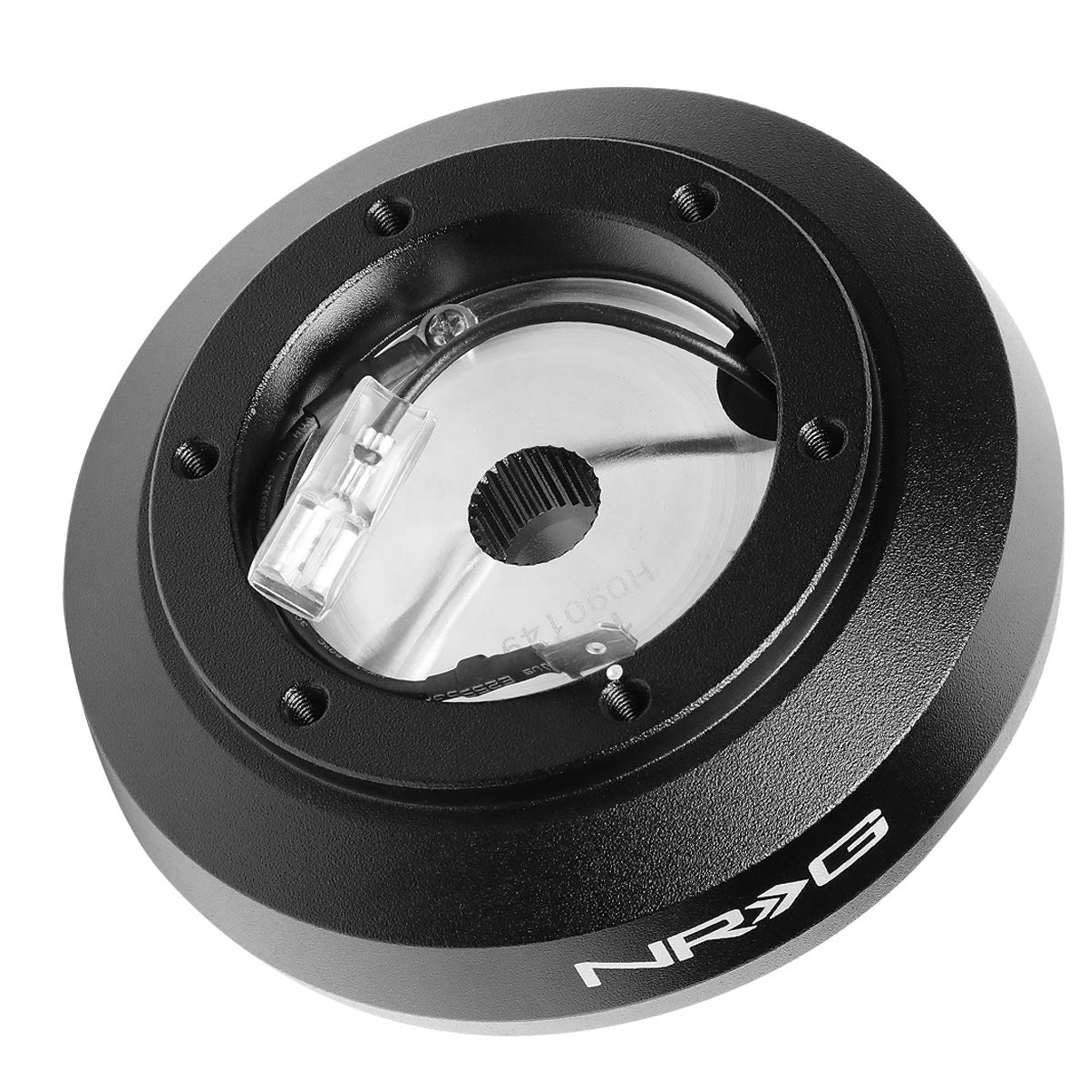 NRG Innovations Steering Wheel NRG-SRK-122H Quick Release Short Hub Adapter 6 X 70mm Bolt Pattern, Retain Horn & Turn Signals, Black Body