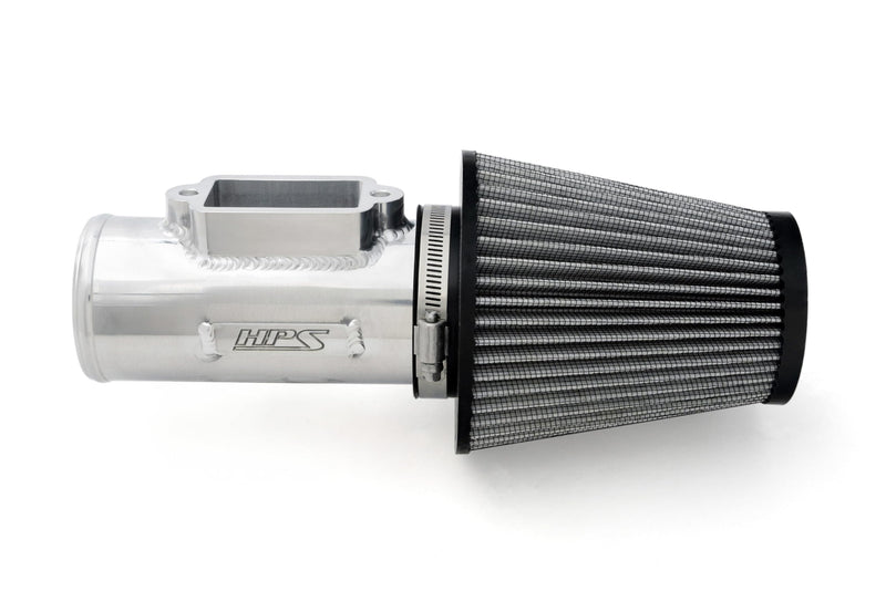 3" HPS Polished Aluminum MAF Sensor Housing with HPS-4326 Cone Air Filter Compatible for Lexus Toyota 2JZ 1MZ 1UZ Engine, MAFT-1604