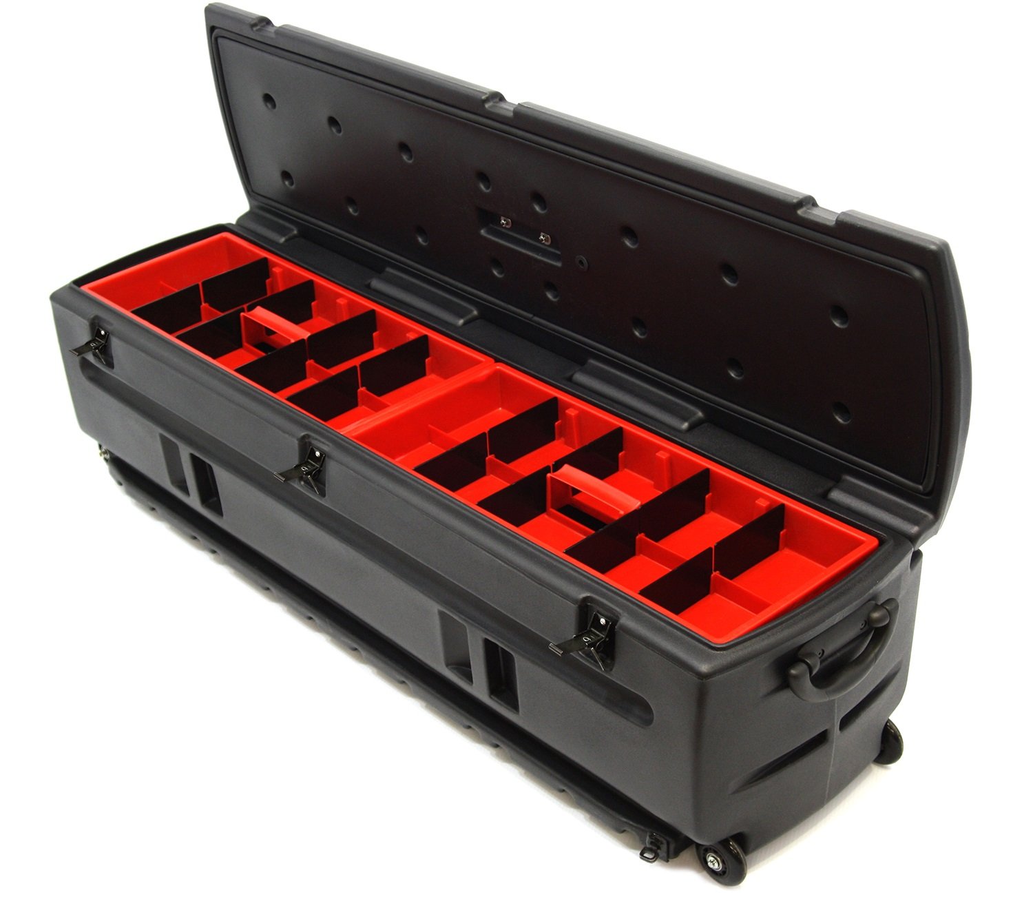 Black DU-HA Tote, Truck Storage Box | Heavy-Duty, Portable Rolling Tool Box or Gun Case for SUV's, Vans, Pickup Trucks, and More | 53 in x 15 in x 15 in | Includes Dividers | No Slide Bracket | 70103