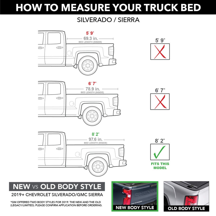 BAK BAKFlip MX4 Hard Folding Truck Bed Tonneau Cover | RealTruck 448122 | Fits 2014-2018, 19 Ltd/Lgcy Chevy/GMC Silverado/Sierra, 2015-19 2500/3500HD 8' 2" Bed (97.8")