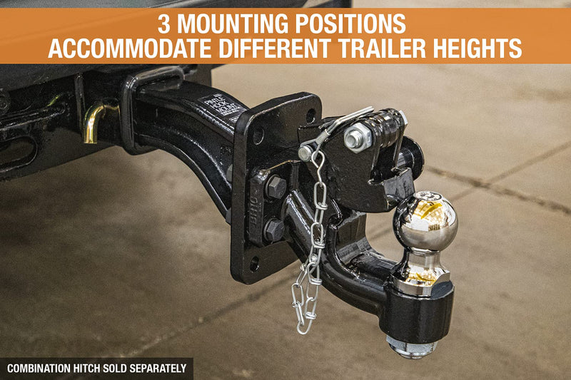 PM25812 Buyers Products Pintle Hook Mount – 3 Position Adjustable Trailer Hitch Receiver for 2-1/2 Inch Trucks, 20,000 lb MGTW – Heavy-Duty Tow Hitch, 3,200 MVL Rated, 11.25"