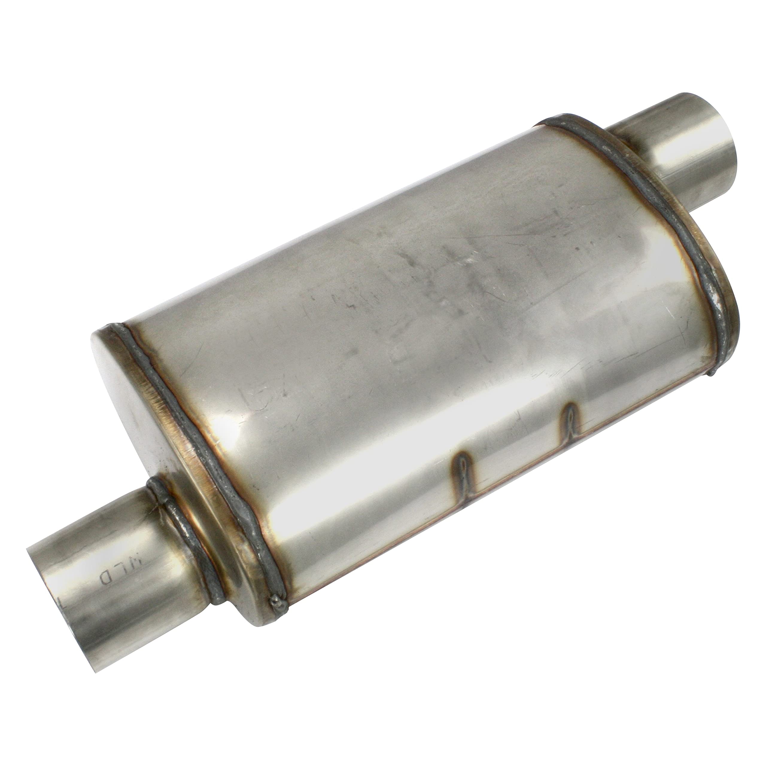 Muffler JBA 40-301400 ('Universal' Chambered Style 304SS 14'x8'x5' 3' Inlet Diameter Offset/Offset), 1 Pack