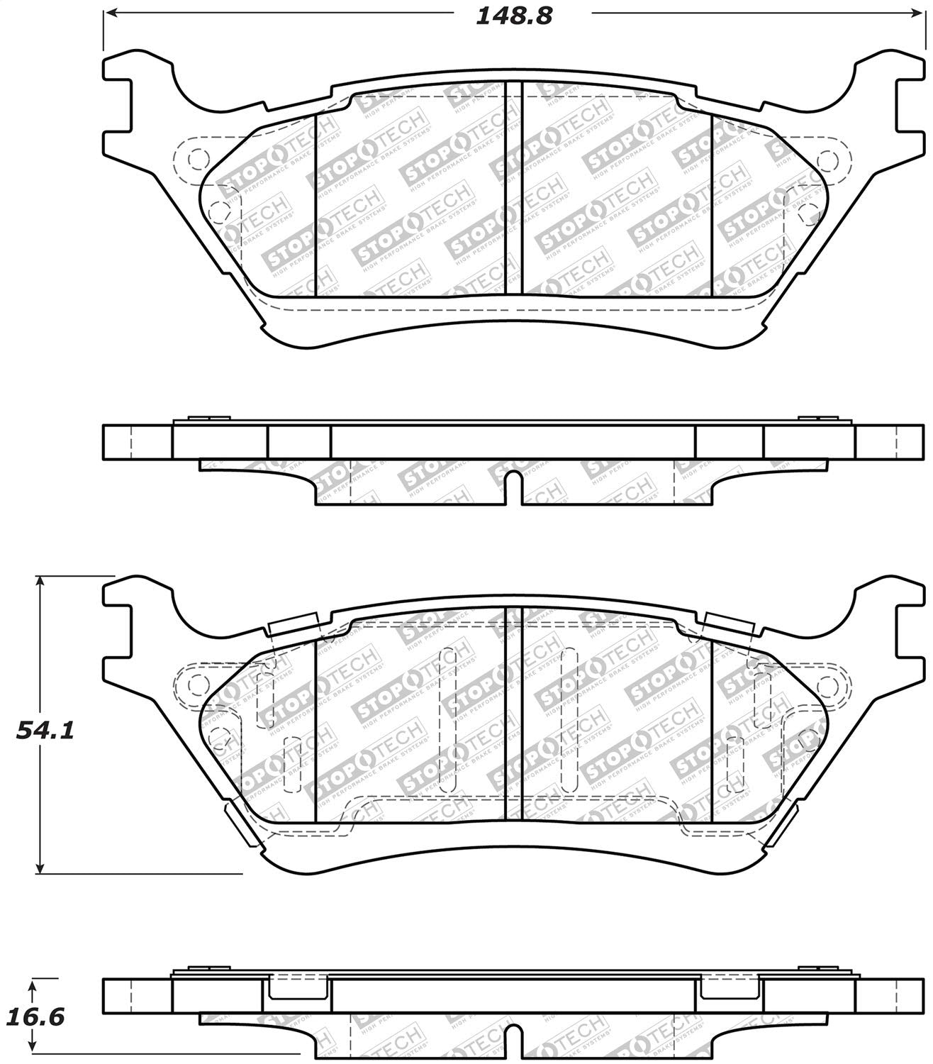 Brake Pads StopTech 305.16020 Street Select with Hardware