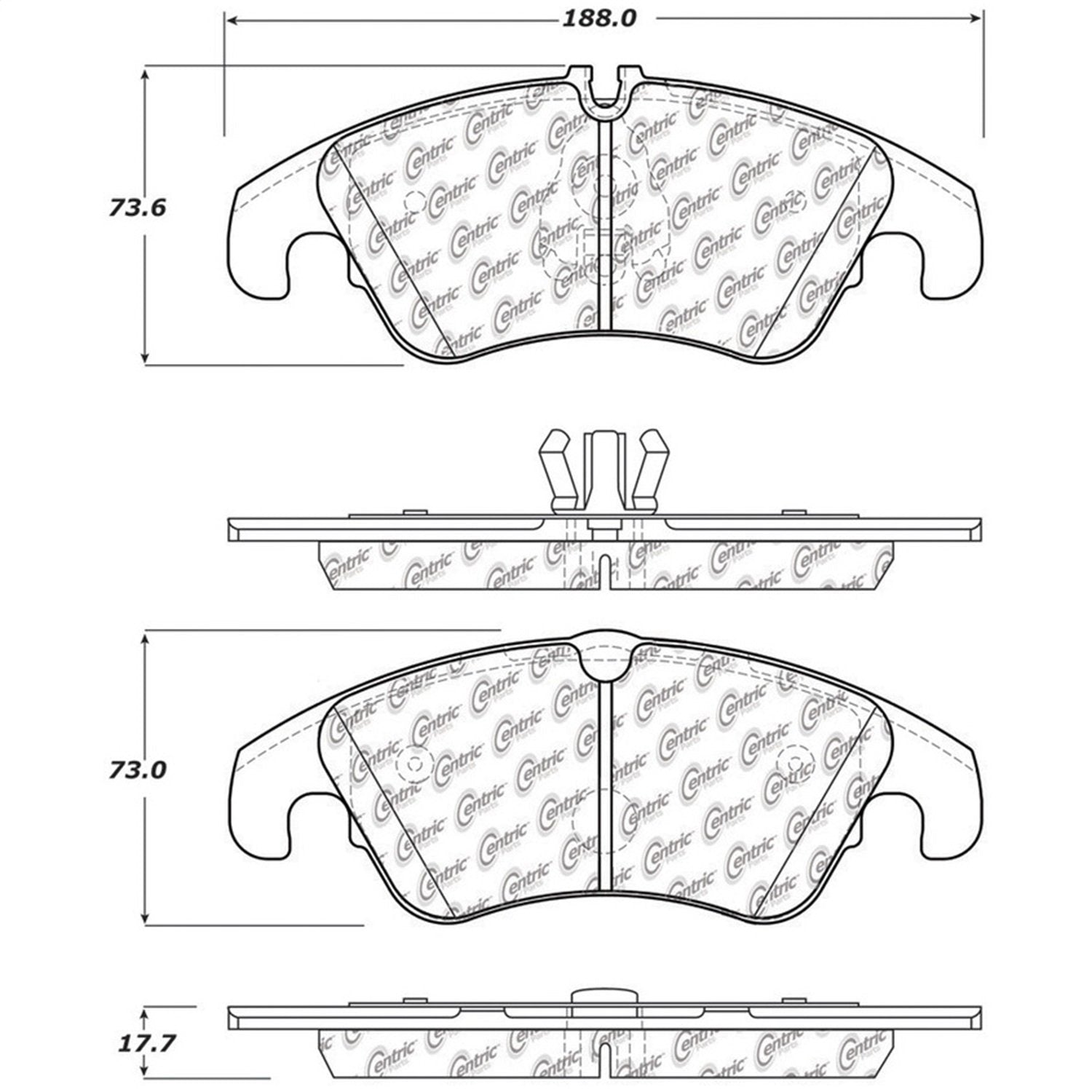 Front StopTech 308.13220 Brake Pads with Shims and Hardware Street