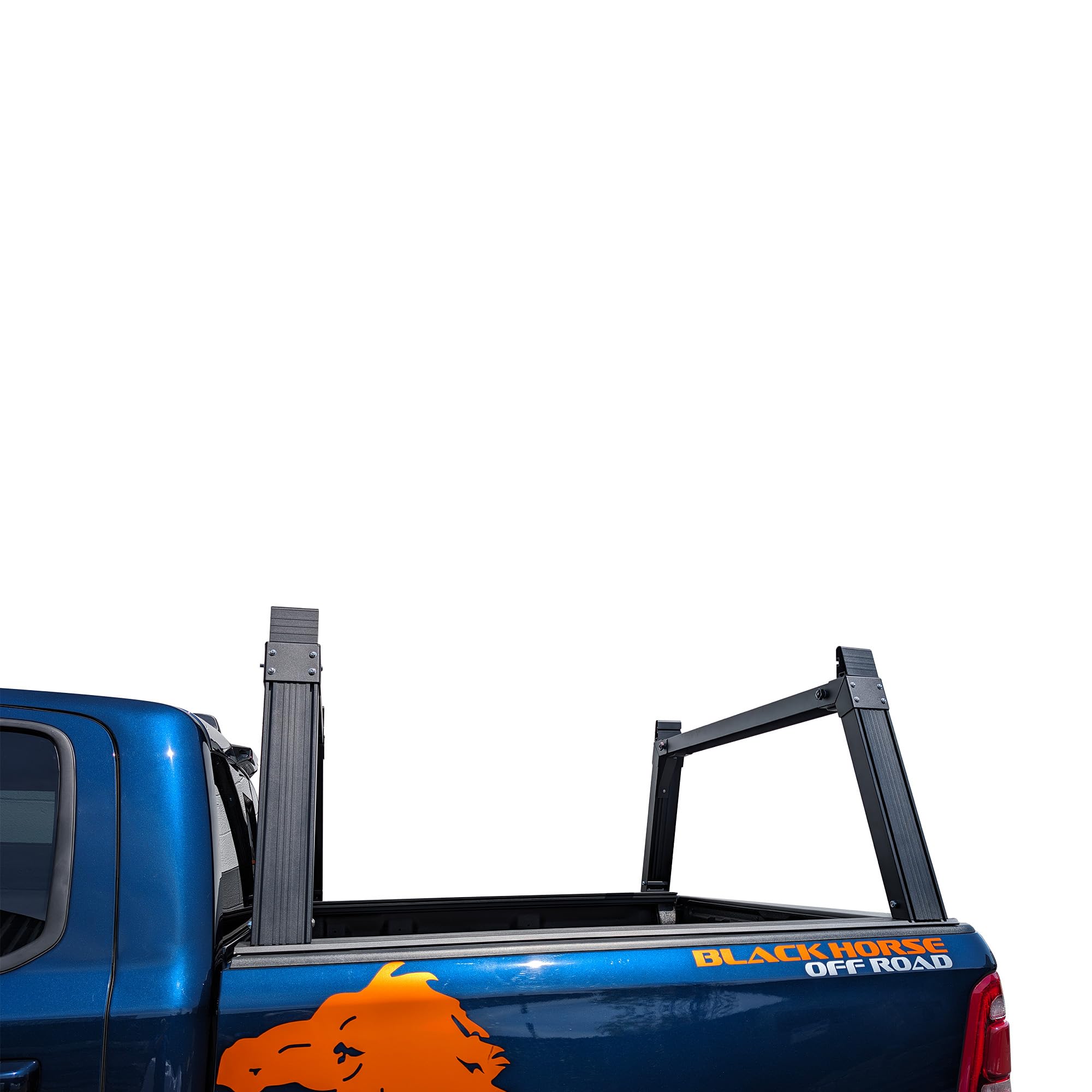 Heavy Duty Black Horse Ladder Rack Base System 5.5' Bed Black Powder Coated Compatible with All 3/4-ton Trucks with 5.5ft to 5.7ft Bed Length Not Compatible with tonneau covers-CSBURHD55B