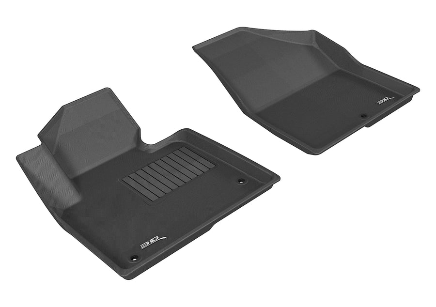 3D MAXpider Kagu Custom Fit Floor Mat (Black) Compatible with Hyundai Santa Fe Sport/Santa Fe 2013-2018 / Santa Fe XL 2019 - Front Row