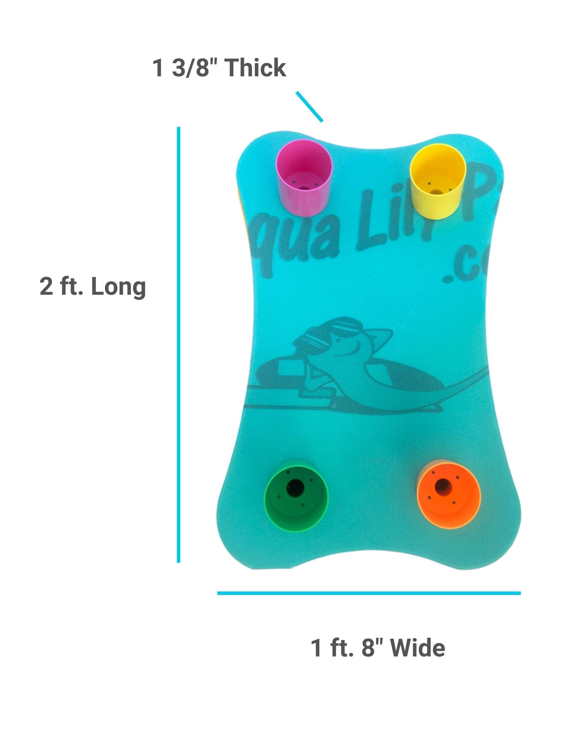 Aqua Lily Floating Table Cooler with 4 Cup Holders (24" x 20" Foam Pad) Made in USA
