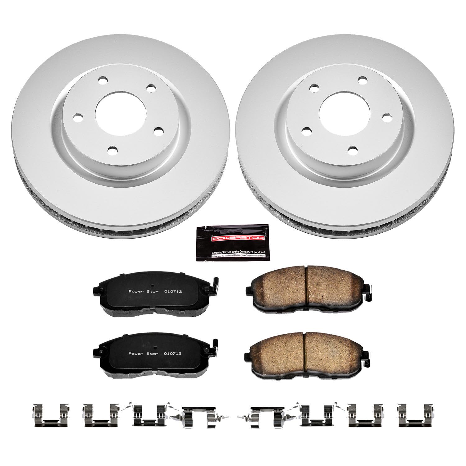 Power Stop CRK5217 Brake Rotor & Coated Ceramic Brake Pads- front For Nissan Sentra 2007-2012 [Model Specific]