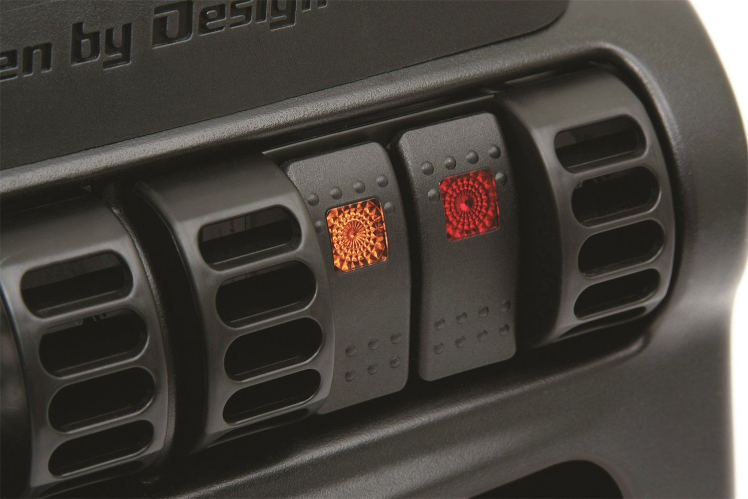 Jeep TJ Wrangler and XJ Cherokee Daystar Air Vent switch panel, rocker switches sold separately, fits 1997 to 2006 Jeep TJ and 1997 to 2001 Jeep XJ Cherokee, 2/4WD, KJ71032, Made in America, Black