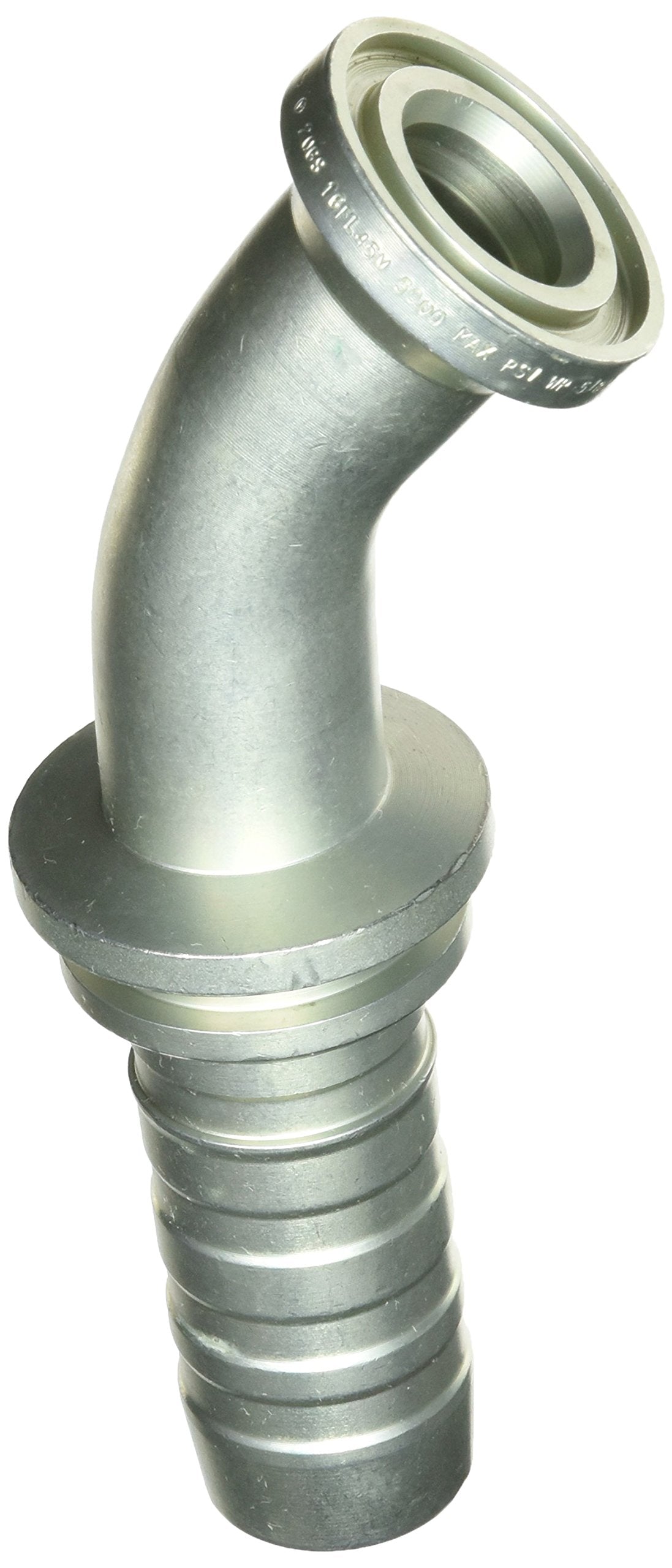 Gates GlobalSpiral 20GS-16FL45M Couplings, Code 61 O-Ring Flange, Zinc Plated Carbon Steel, 6.42", 45° Bent Tube, 1 1/4" ID