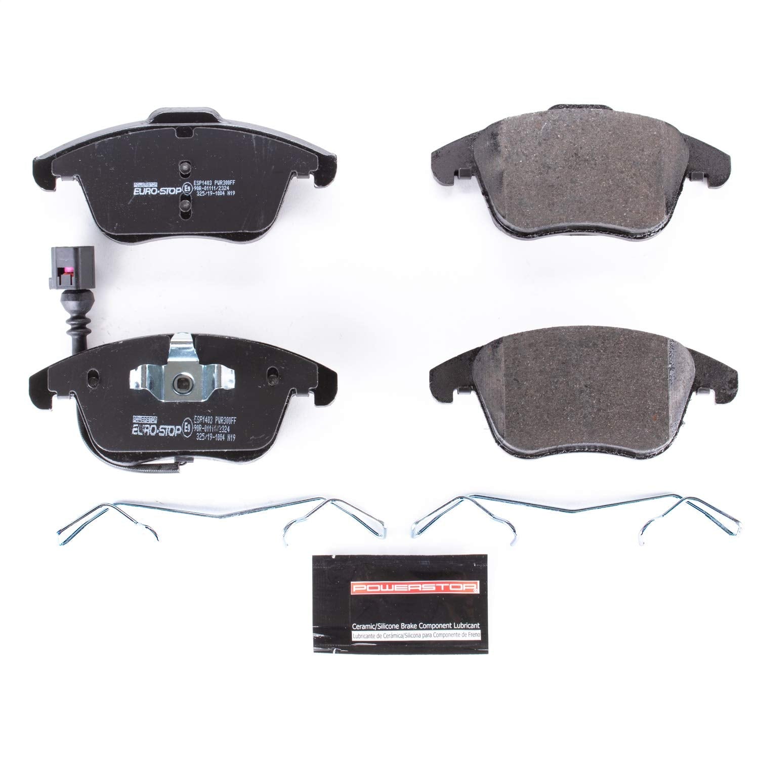 Power Stop Euro-Stop ESP1403 Front Ceramic Brake Pads For Audi Q3, Audi Q3 Quattro, VW Passat, VW Tiguan, VW Tiguan Limited [Model Specific] ECE-R90