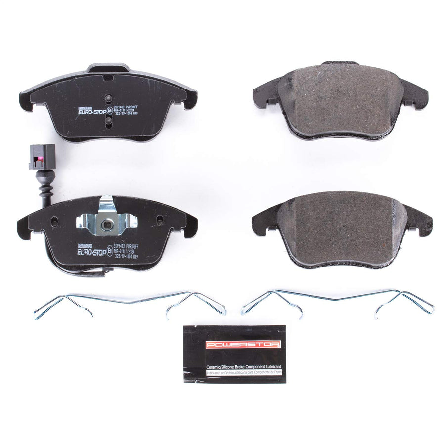 Power Stop Euro-Stop ESP1403 Front Ceramic Brake Pads For Audi Q3, Audi Q3 Quattro, VW Passat, VW Tiguan, VW Tiguan Limited [Model Specific] ECE-R90