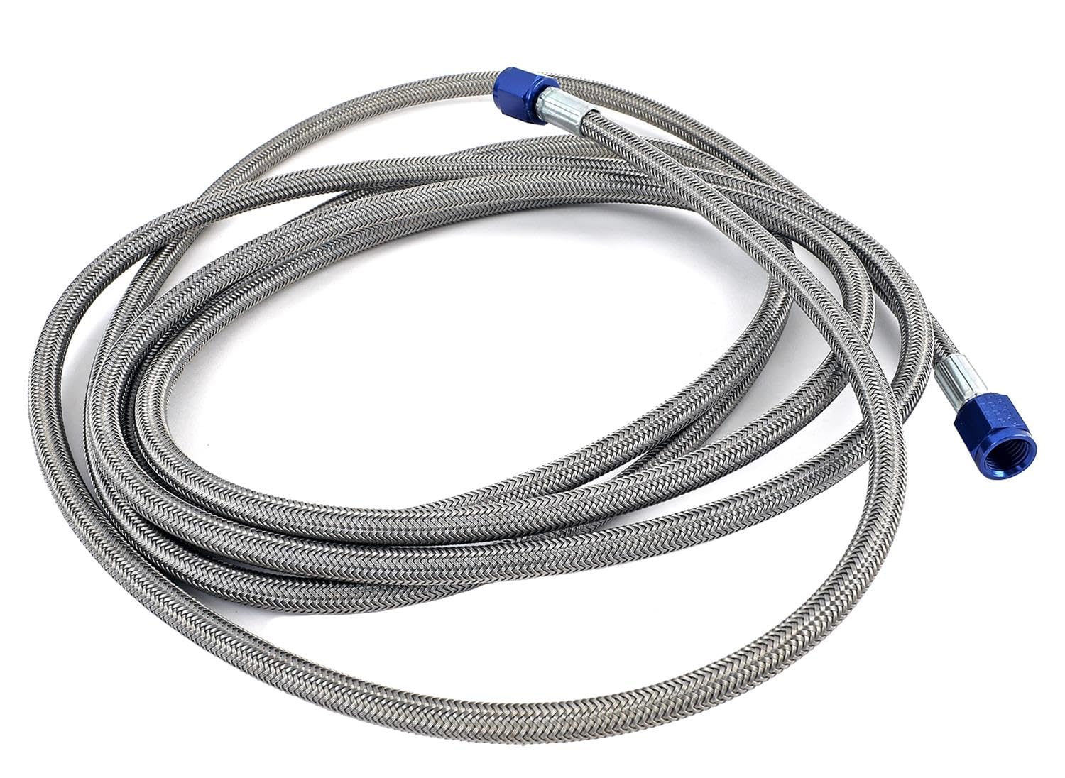 Fragola Performance Systems #4 Hose Assembly Str X Str 120" Blue Nuts Nitrous Supply Line (10 Feet)
