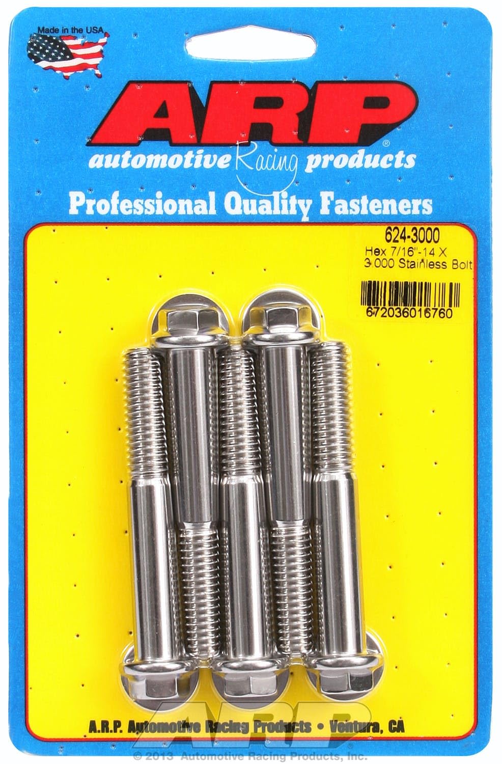 Hex Bolt ARP (624-3000), Stainless Steel