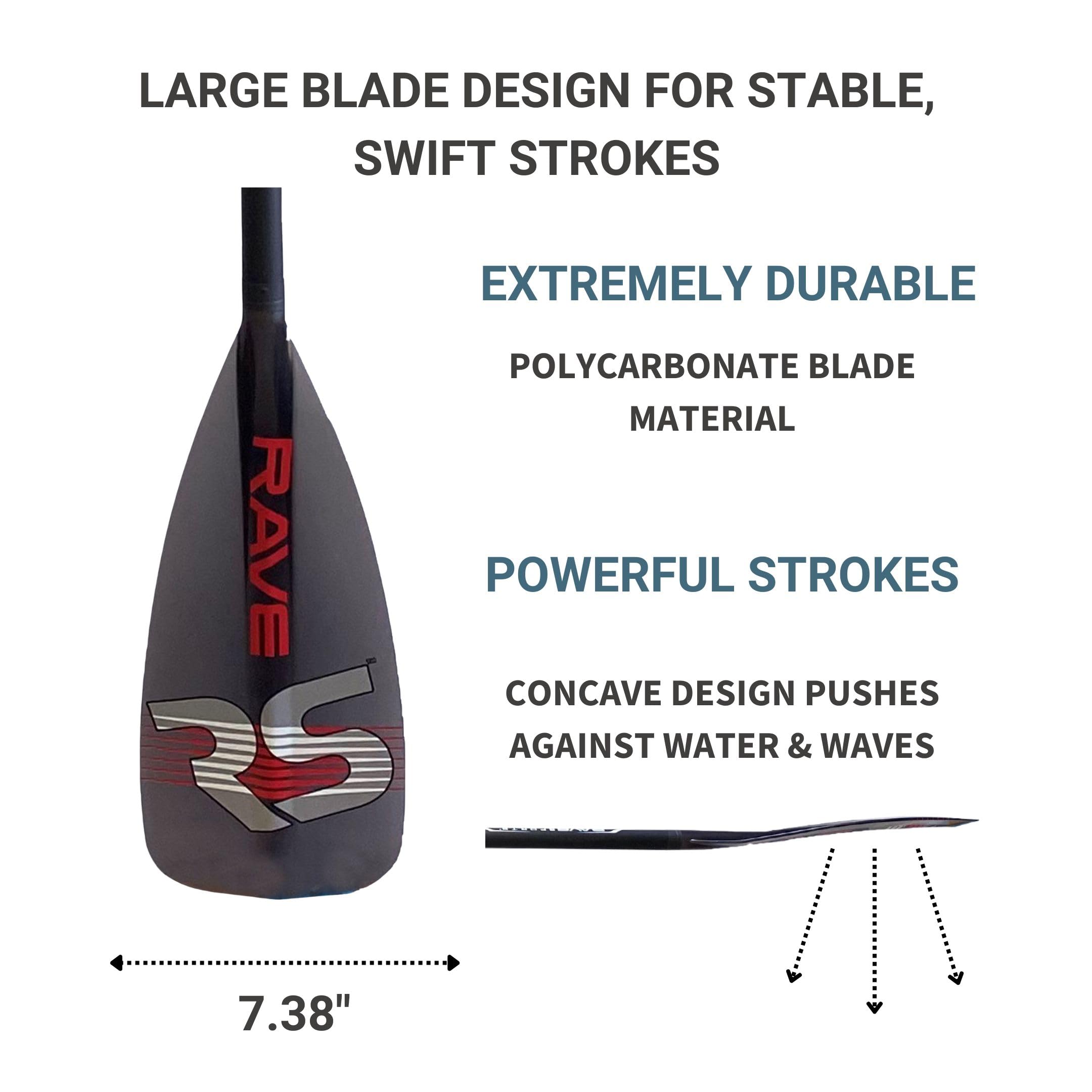 RAVE Sports Adjustable SUP Paddle – Lightweight Oar for Stand Up Paddleboard, Floats and No Twist Handle Lock, Glide Style