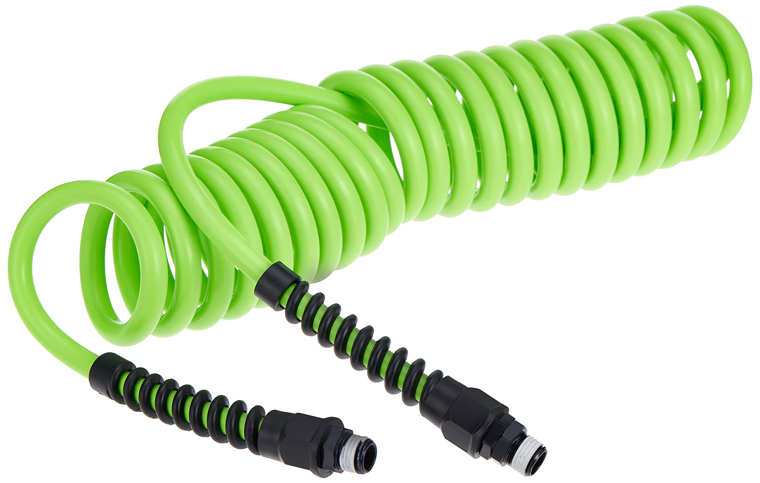 Flexzilla Polyurethane Recoil Air Hose LP1415AFZ | 15 Feet | All Weather Flexibility | Increased Flexibility and Improved Recoil Memory | Pre-Applied Thread Sealer, ZillaGreen