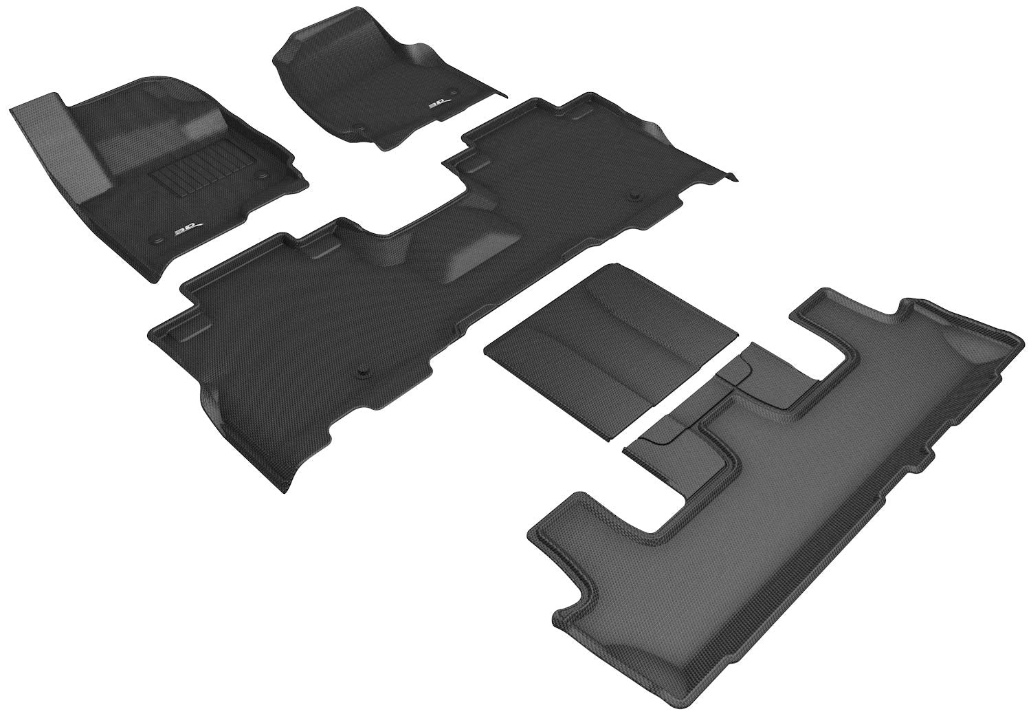 KAGU 3D MAXpider Custom Fit Floor Mat (BLACK) Compatible with FORD EXPEDITION 2018-2023 - Full Set