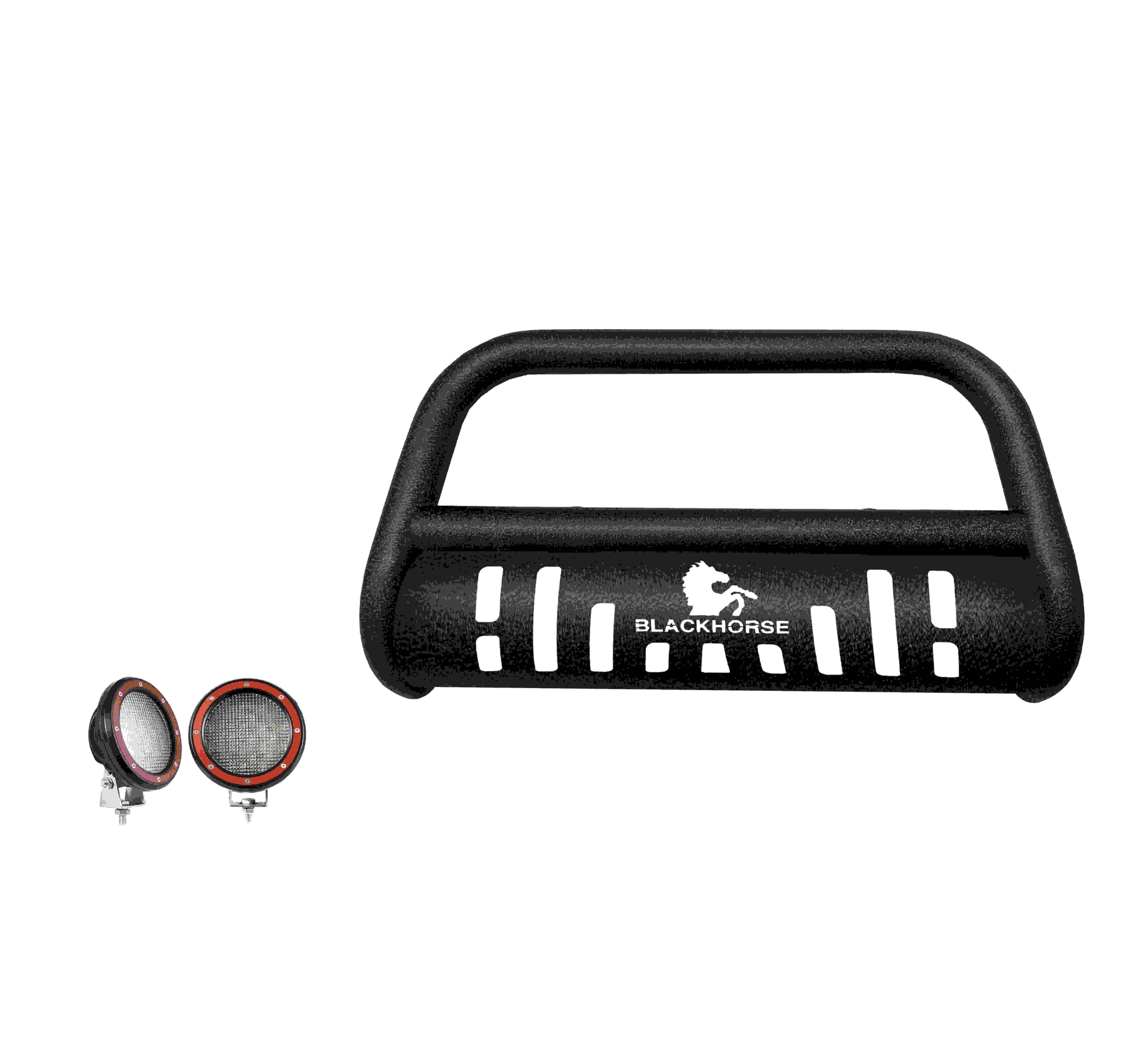 Bull Bar-T Kit Black Horse Textured Black Compatible with 2018-2024 GMC Terrain|2018-2024 Chevrolet Equinox-CBT-C292SP-PLFR