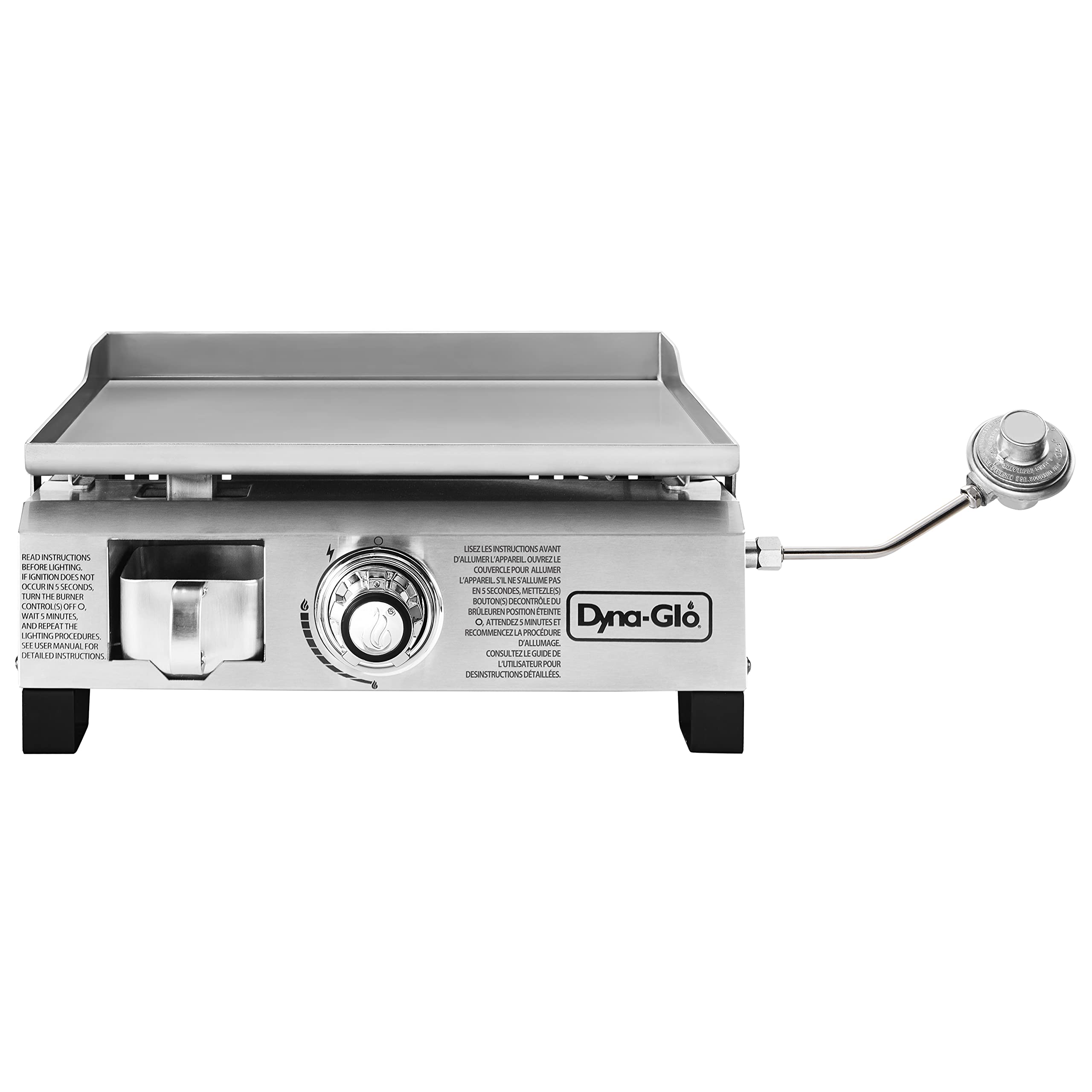 18,000 BTU Portable Liquid Propane Gas Griddle - Stainless Steel