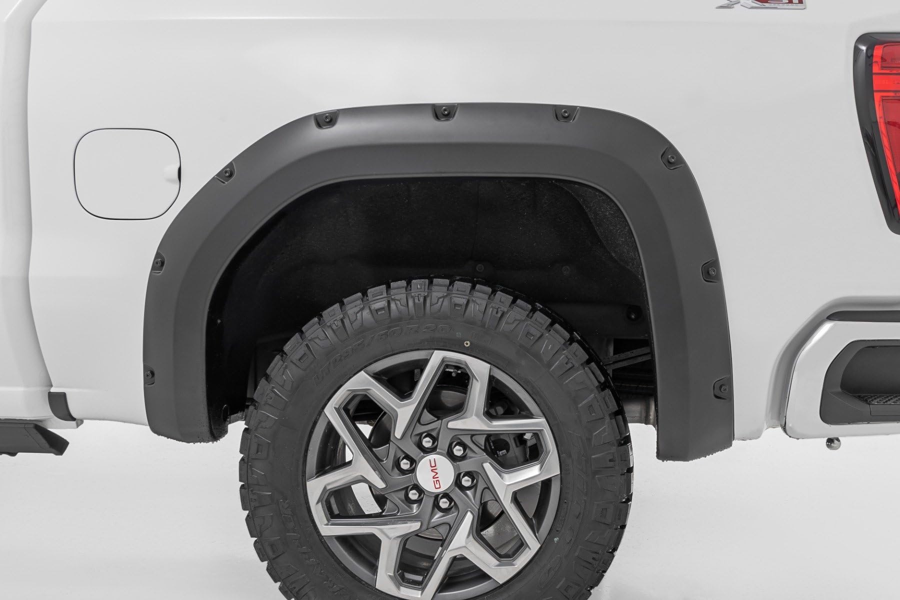 Rough Country Fender Flares Pocket for GMC Sierra (2019-2026 & Refresh) - 2" Extra Tire Coverage, UV-Resistant ABS, Flat Black (Set of 4)