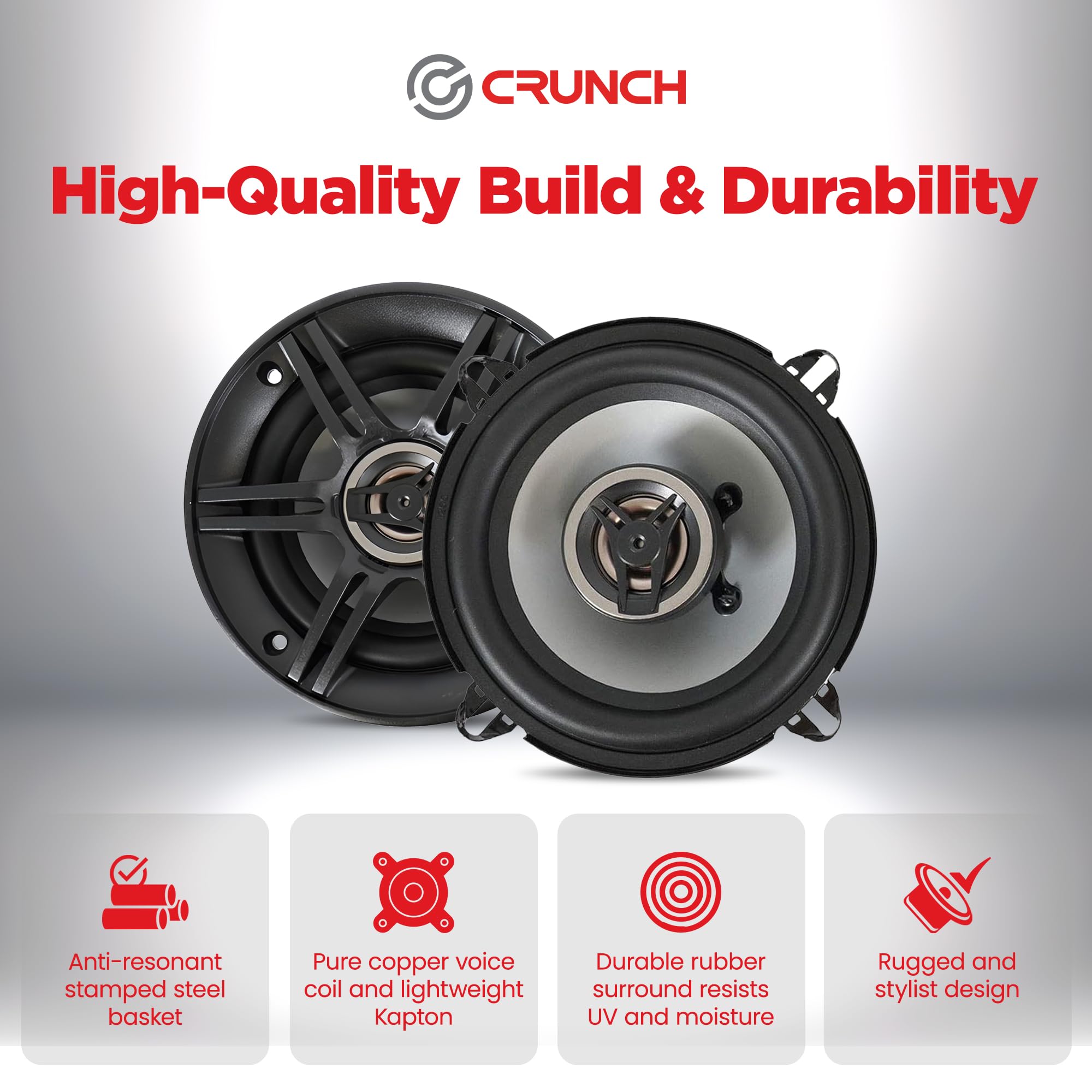 CS525CX Crunch Full Range Coaxial Car Speaker, 5.25"