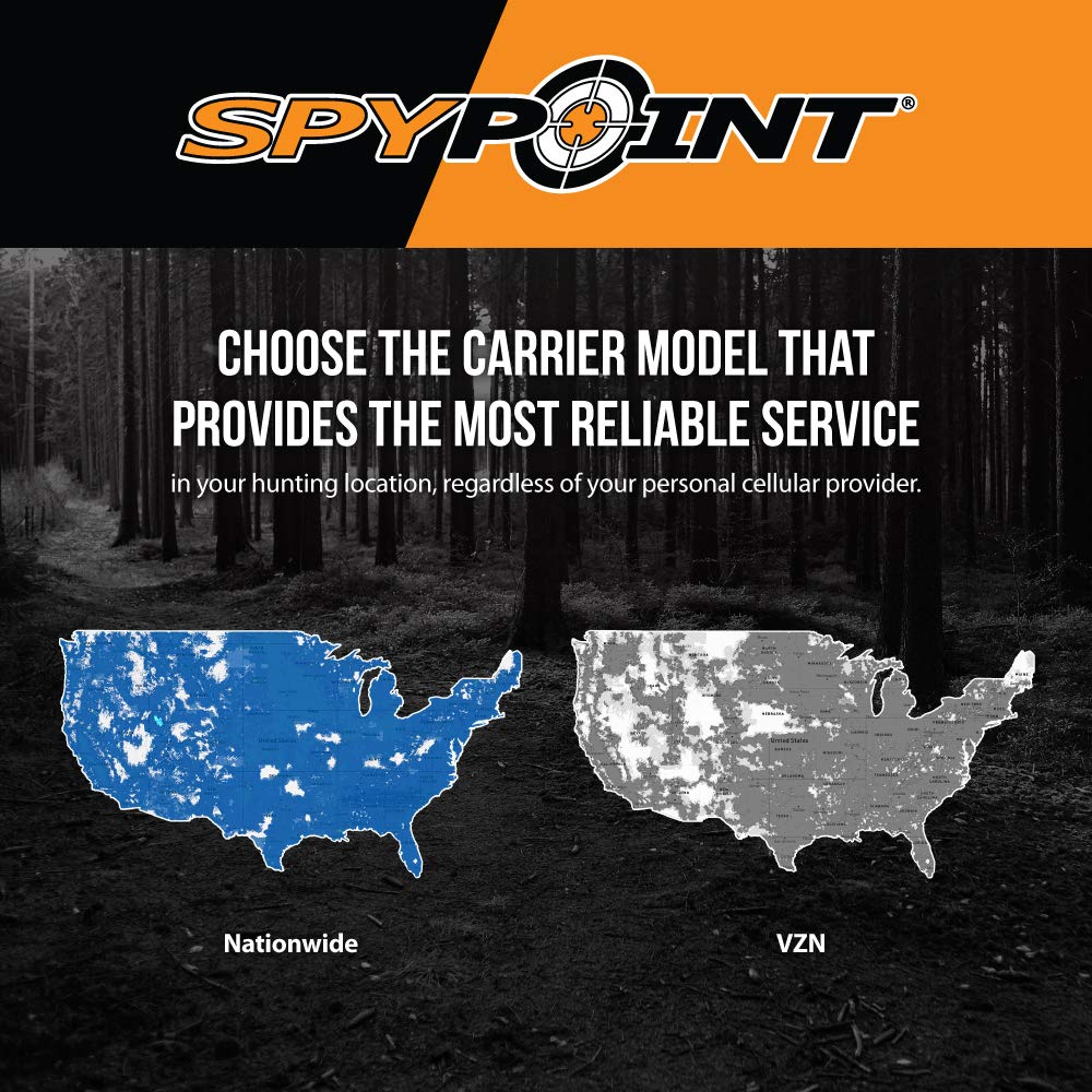 SPYPOINT Trail Camera Link-Micro-S-LTE-V Cellular Solar Panel 10MP Photos Night Vision 4 LED Infrared Flash 80'Detection Flash Range 0.4second Trigger Speed Game Cell Cam for Hunting-for USA only