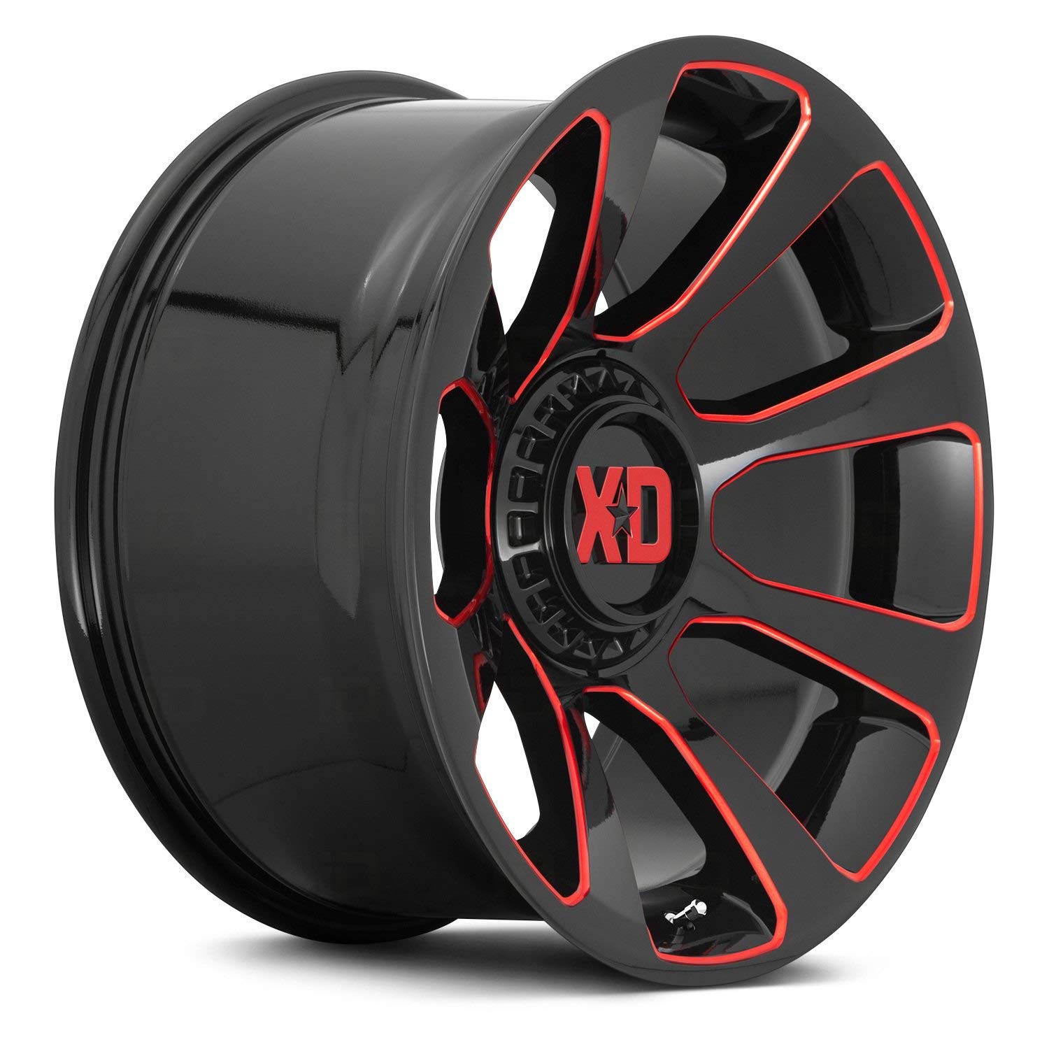 20x9 XD854 REACTOR, Bolt Pattern: 6x135/5.5, Offset: 18, GLOSS BLACK MILLED WITH RED TINT, set of 1