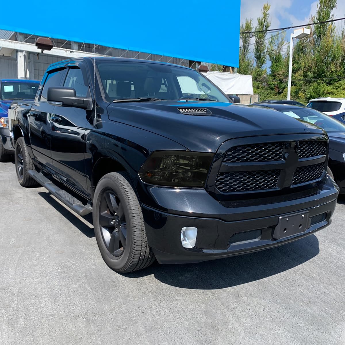 Smoke LED Strip Quad Style Headlights SPEC-D TUNING Compatible with 2009-2018 Dodge Ram 1500 2500 3500, Left + Right Pair Headlamps Assembly