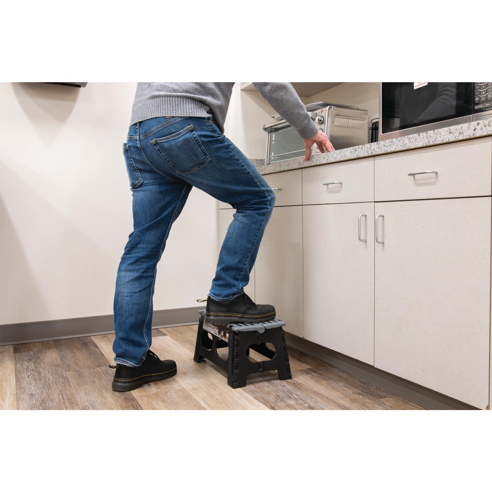 Heavy Duty Performance Tool W85041 Folding Step Stool with Non-Skid Platform, 15-inch Wide, 300 lb. Capacity, Easy to Store and Clean