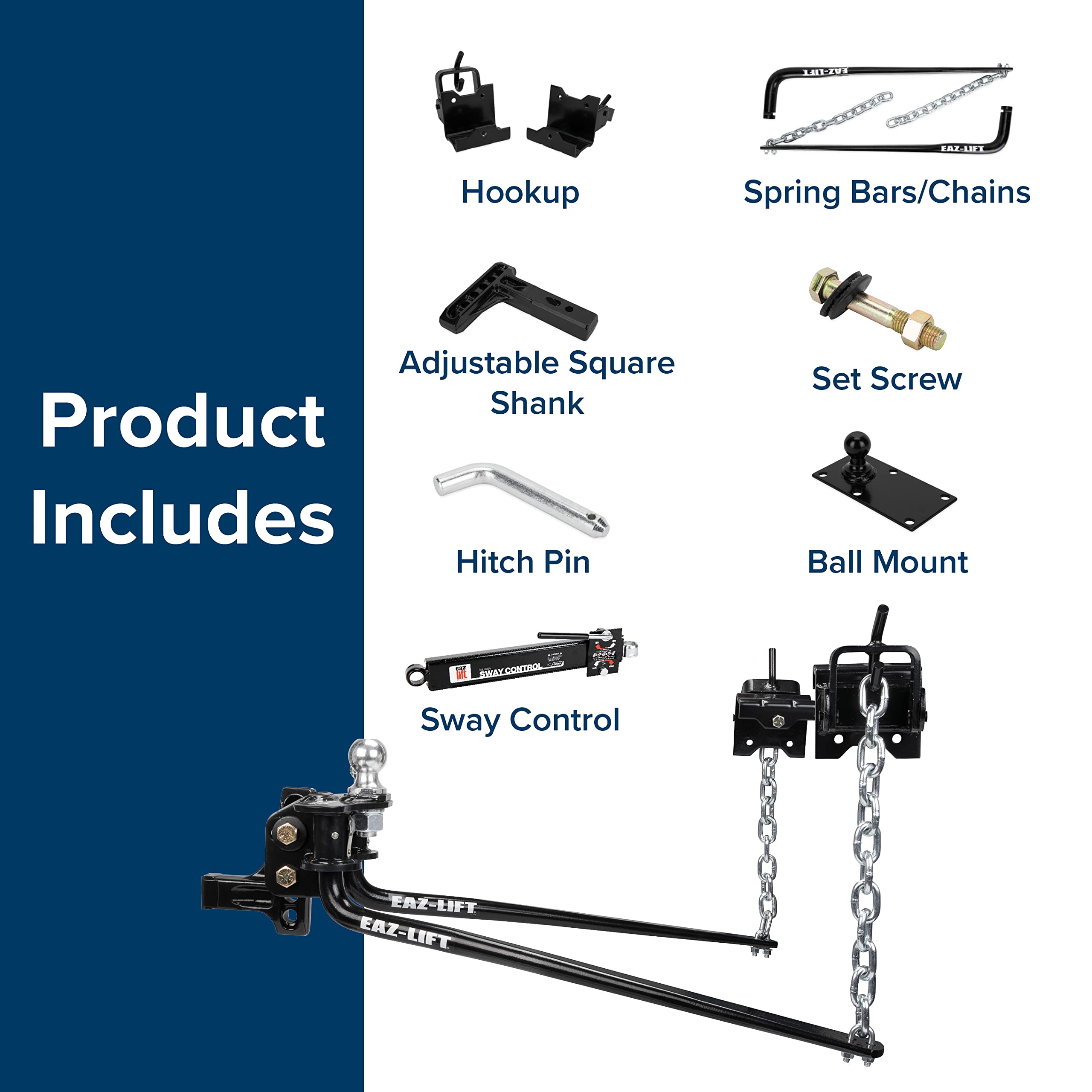 EAZ-Lift Camco Elite 800lb Weight Distribution Hitch Kit with Sway Control (48057)