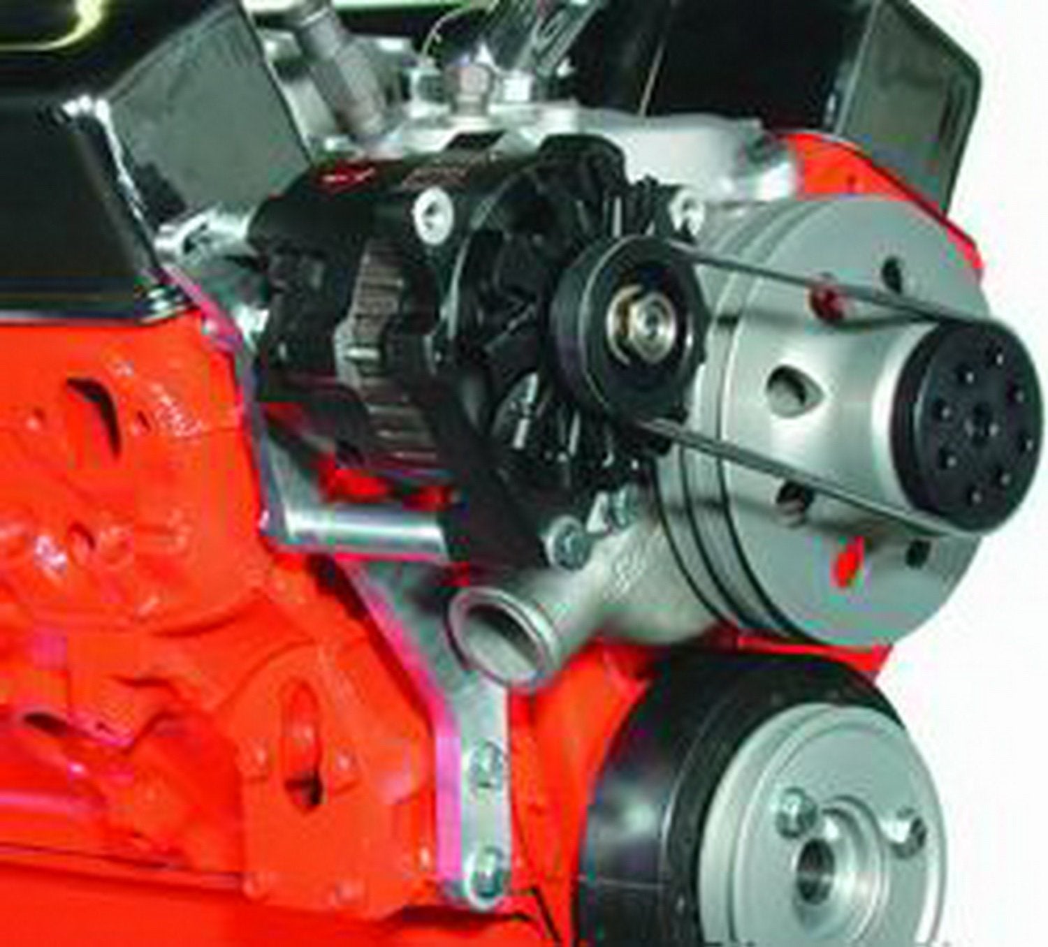 Alternator Kit Powermaster Pro Series High Mount [SBC] w/8072-3 100A Alt 3 grv Pulley