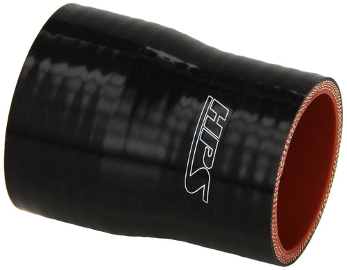 HPS HTSR-175-200-BLK High Temperature 4-ply Reinforced Silicone Reducer Coupler Hose, 80 PSI Maximum Pressure, 3" Length, 1-3/4" > 2" ID, Black