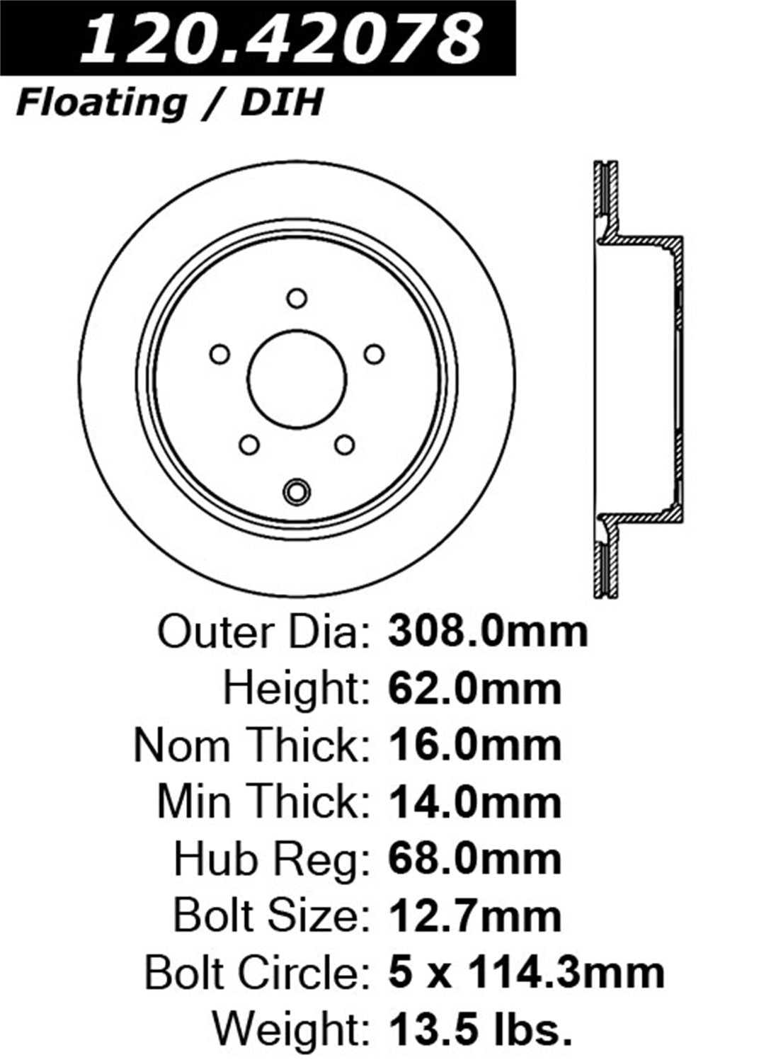 Sport Drilled/Slotted Brake Rotor StopTech 127.42078L (Rear Left), 1 Pack