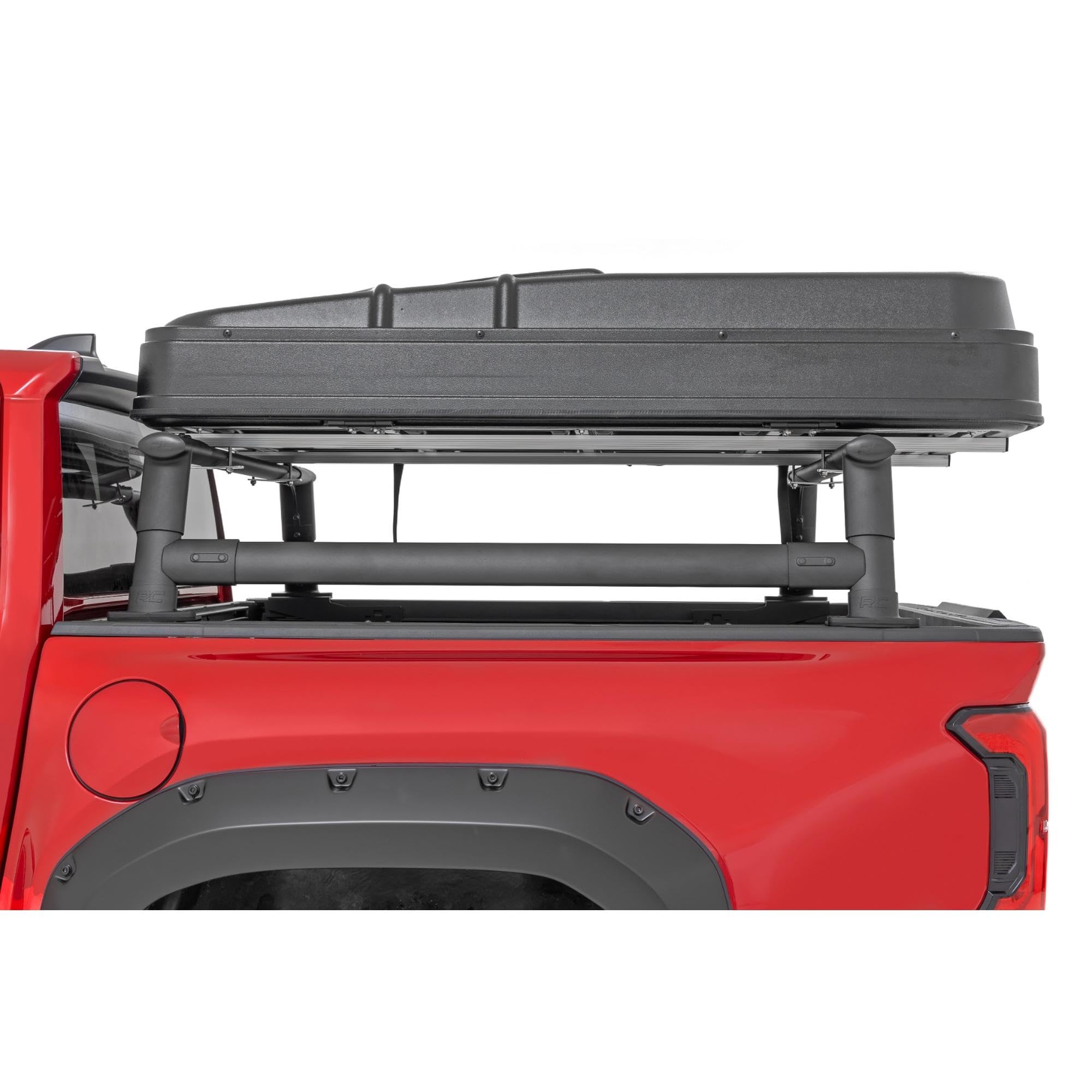 Rough Country Half-Height Bed Rack for Tacoma Toyota (2024-2025) - Modular Aluminum Truck Rack for Bikes, Tools, Camping & Recovery Gear