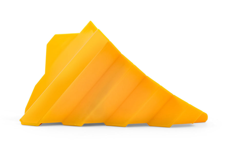 Camco X-Large Yellow Big Chock - Heavy Duty Trailer Wheel Chock Features Honeycomb Design for Extra Strength and Durability So You Can Re-Hitch in Confidence - Use w/Tires up to 30-inches - 44419