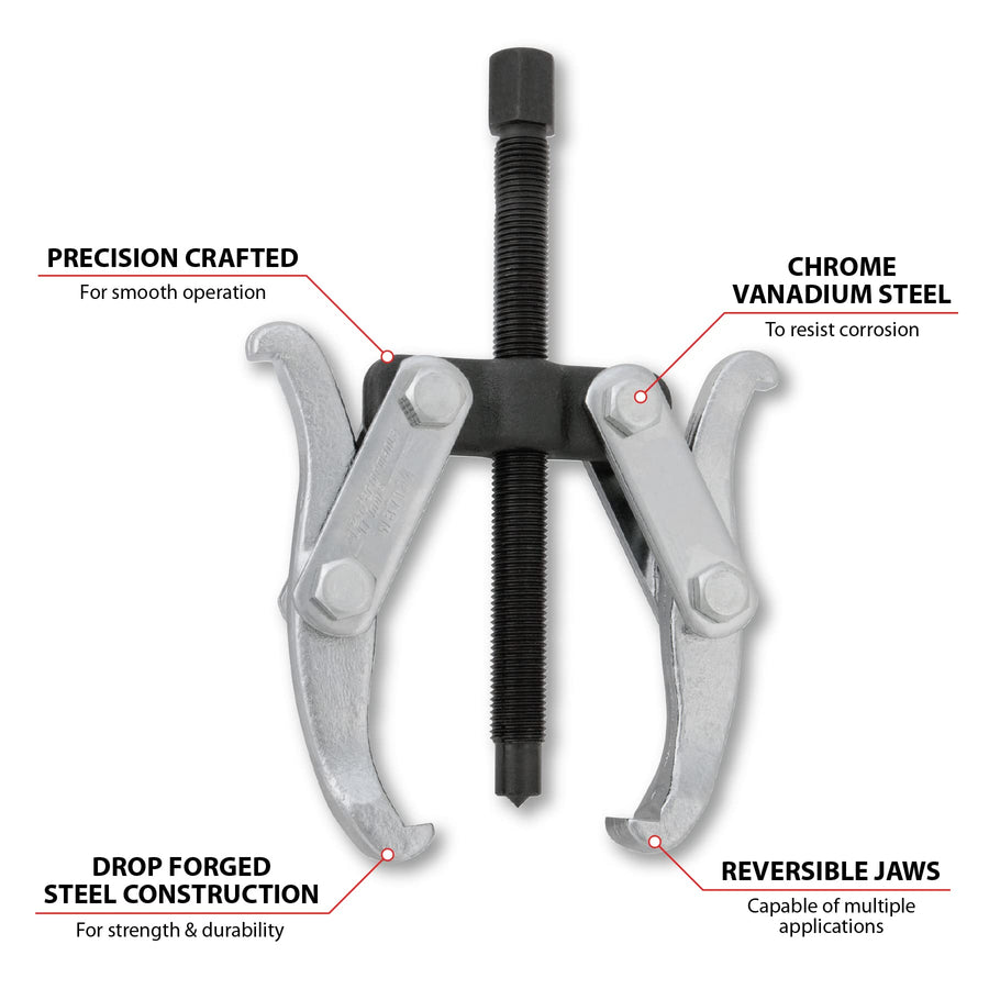 W87124 Performance Tool 2 Jaw Gear Puller, 3-1/4-Inch Reach X 6-Inch Spread