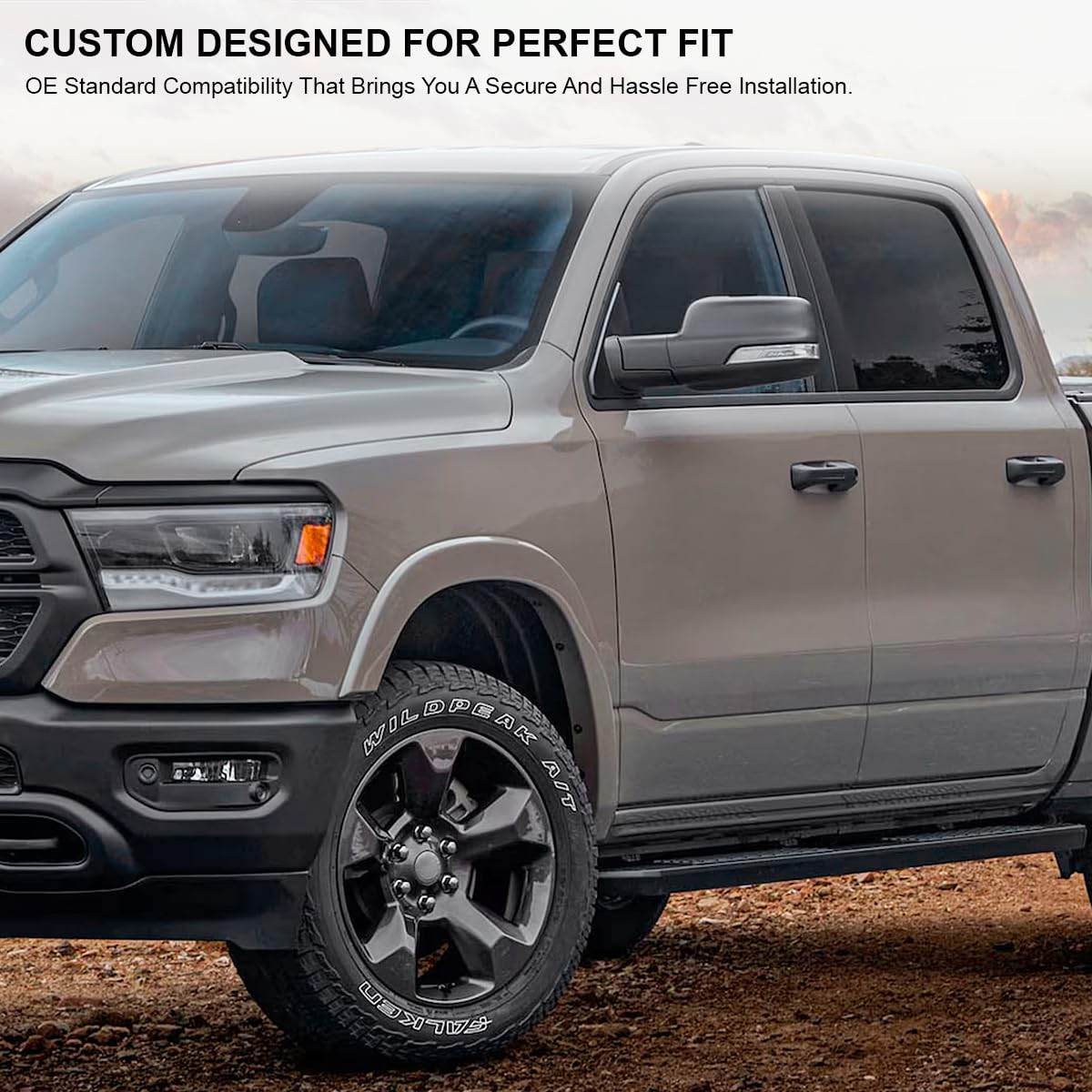 Power Spec-D Tuning Black Heated + LED Signal + Blind Spot Monitor BSM Left Driver Side Mirror Compatible with 2019-2024 Ram 1500