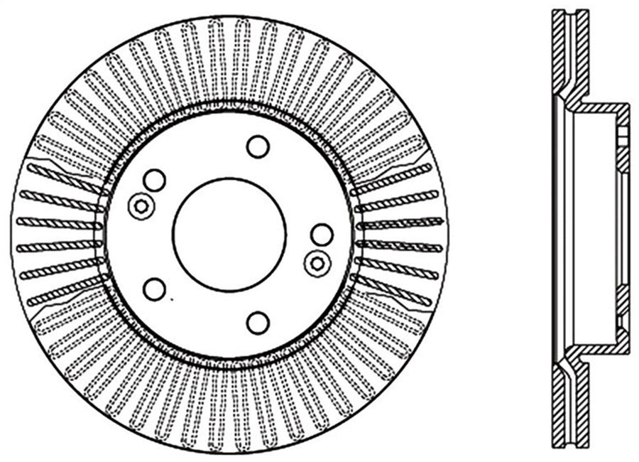 Sport Drilled/Slotted Brake Rotor StopTech 127.50026R (Front Right), 1 Pack