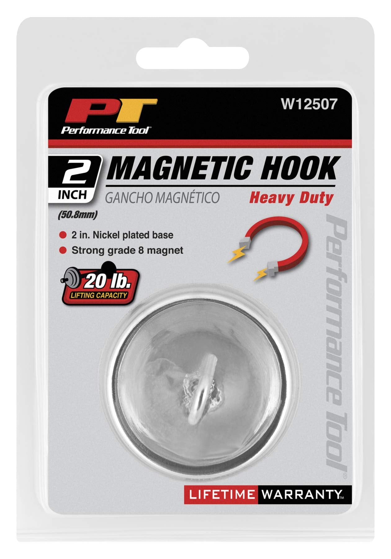 W12507 Performance Tool 2-Inch Magnetic Hook for Secure Storage and Organization of Metal Tools and Objects