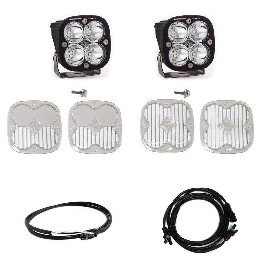 44-7755-UP BAJA DESIGN - A-Pillar Mounted Squadron Sport 3" 2x26W Square Spot Beam LED Light Kit, with Upfitter
