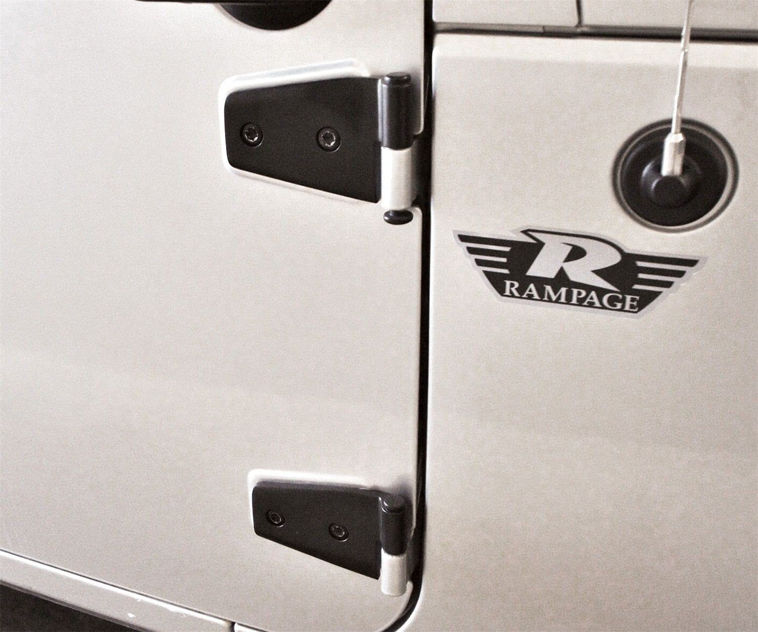 Door Hinges RAMPAGE PRODUCTS for Jeep Wrangler JK | 4-Piece Set, Stainless Steel, Black | 87641 | Fits 2007-2018 Jeep Wrangler JK/JKU