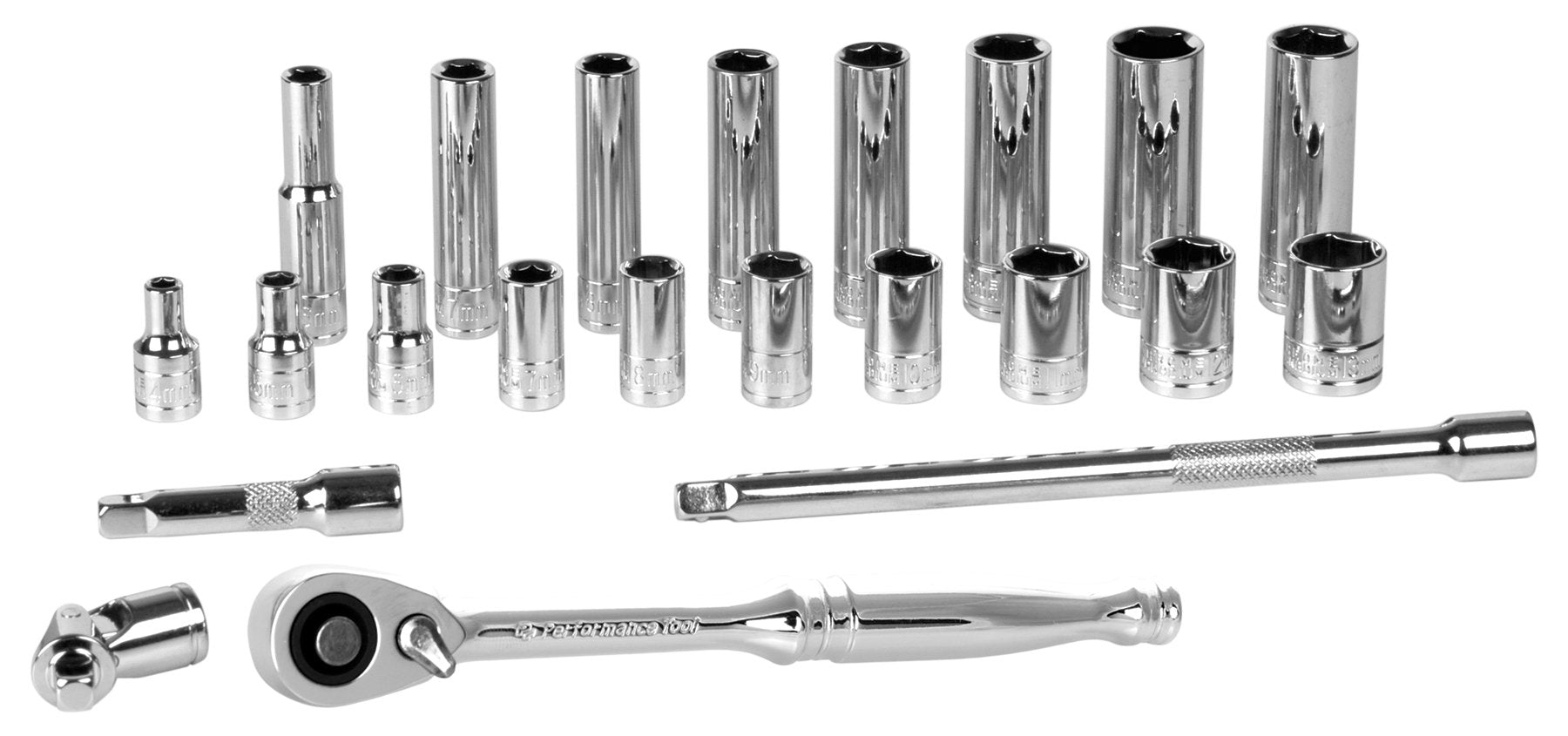 W36904 Performance Tool 1/4-Inch Drive MET Socket Set, 22-Piece