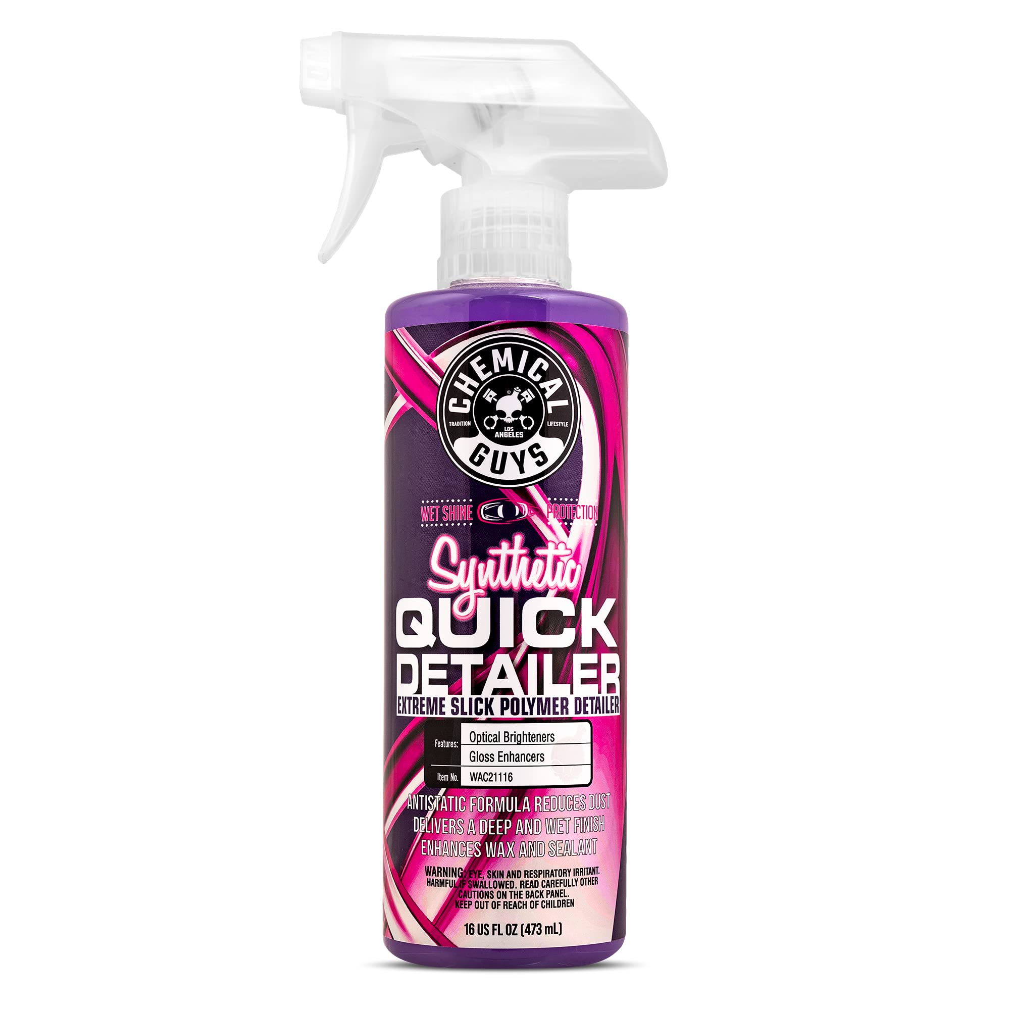 Synthetic Quick Detailer Chemical Guys – High Gloss Quick Detailer Spray, Safe for Cars, Trucks, SUVs, Motorcycles and RVs, Remove Dust, Fingerprints & Smudges, Enhances Shine & Protection, 16 fl oz
