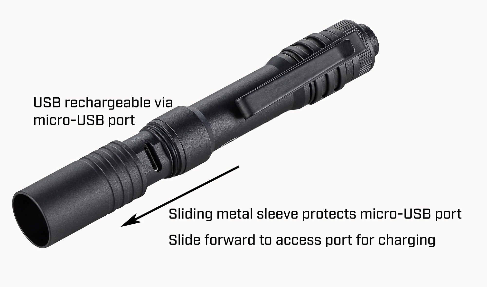 Streamlight MicroStream 66601 250-Lumen EDC Ultra-Compact Flashlight with USB Rechargeable Battery, Clear Retail Packaging, Black