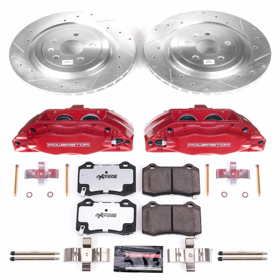 Power Stop Z26 KC3019-26 Street Warrior Rear Caliper Kit-Rotors, Carbon-Fiber Ceramic Brake Pads, Calipers For Chevrolet Camaro 2010-2015 [Model Specific]