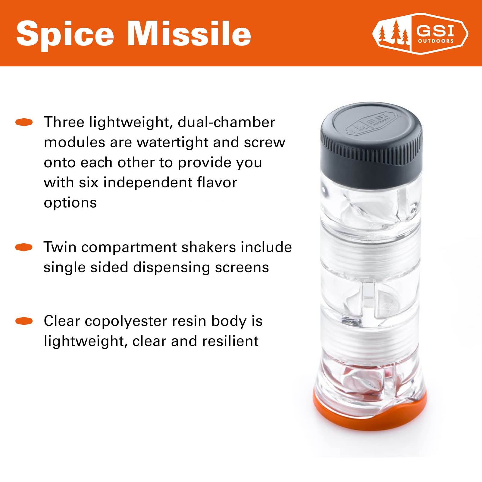 Spice Missile - GSI Outdoors: Lightweight, Modular Spice Carrier for Travel, Camping and Outdoors