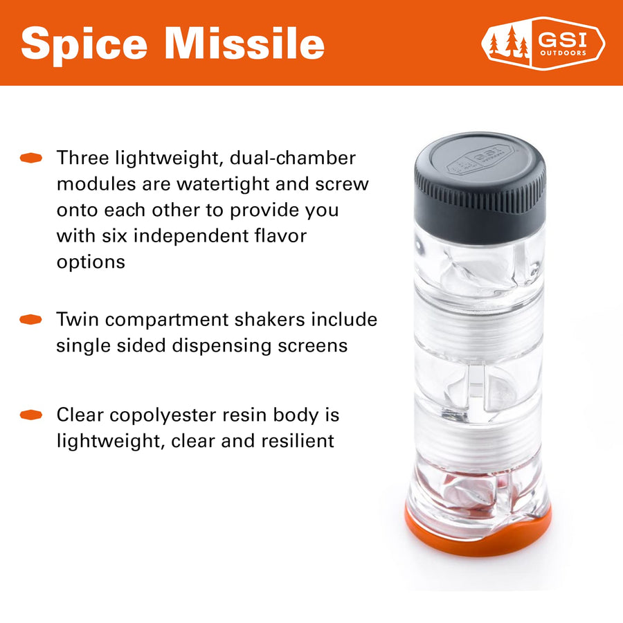 Spice Missile - GSI Outdoors: Lightweight, Modular Spice Carrier for Travel, Camping and Outdoors