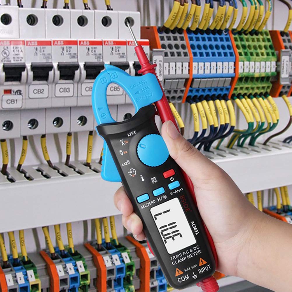 Digital Clamp Meter ACM91 AC/DC Current True RMS Auto-Ranging 6000 Counts Volt Meter Low Impedance Voltage Tester Portable Digital Multimeter