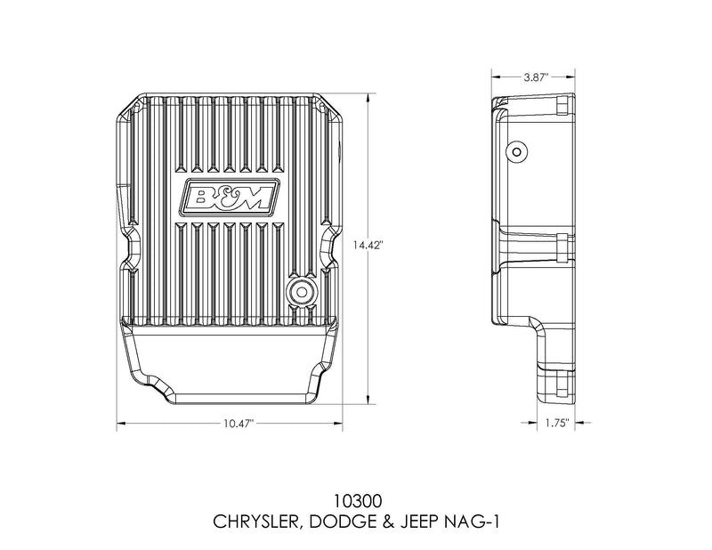 NAG-1 B&M 10300 Transmission Deep Pan for Chrysler
