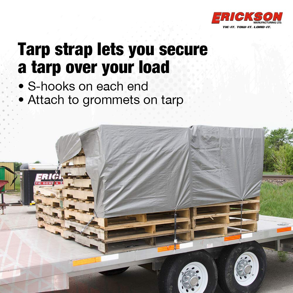 Multiple Length Erickson 06610 EPDM Rubber Tarp Strap, (Pack of 10)